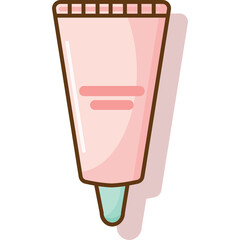 Light Pink Squeeze Tube with Light Blue Cap Isolated on Transparent Background Vector Art