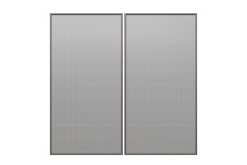 Elevator doors closing, abstract metal texture with subtle grid. Modern lift entrance, isolated on transparent background