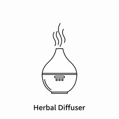 Obraz premium Herbal diffuser line icon for aromatherapy and essential oils vector illustration.