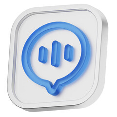 3d chat message comment voice note ui office business element