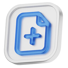 Obraz premium 3d file data add new create ui office business element