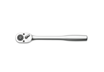 Shiny chrome ratchet wrench for automotive and industrial tasks isolated on transparent background