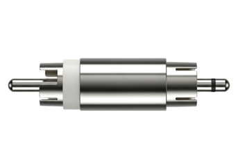 Rca to 3.5mm jack audio adapter connecting devices for sound isolated on transparent background