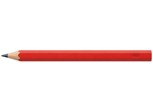 Red sharpened wooden pencil for drawing, writing, and education isolated on transparent background