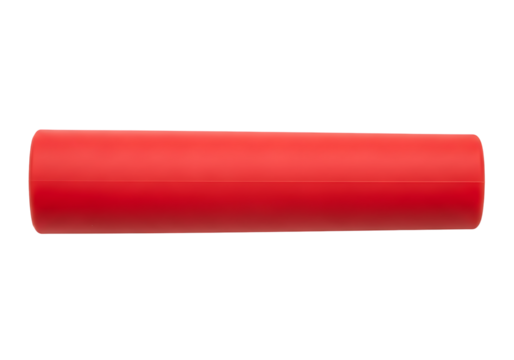 Simple red cylindrical object isolated for design and product elements isolated on transparent background
