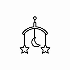baby bed toys icon sign vector