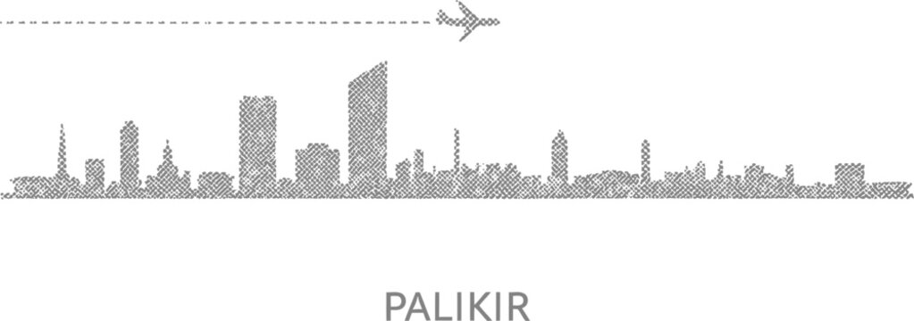 Palikir Skyline with Airplane Abstract Design