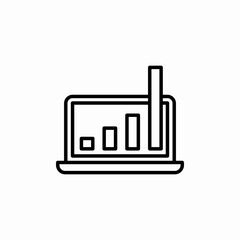 laptop analytics icon sign vector