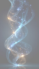 輝く粒子と滑らかな螺旋の抽象イメージ