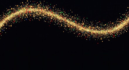Colorful particle wave on a black background