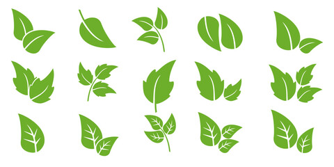 Leaf vector symbol, leaf illustration or leaf emoji in flat style. Spring leaf design, ecological nature theme.	