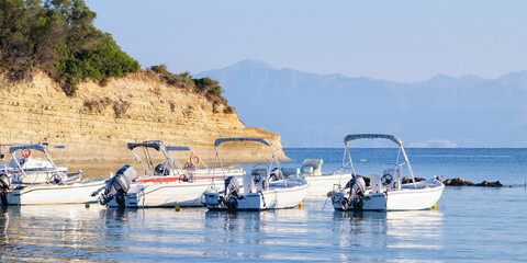 Modern boats at sea resort