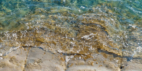 View of sea coast with clean water