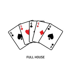 Obraz premium Poker hand full house playing cards illustration.