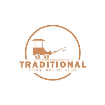 brown traditional dokar vector logo