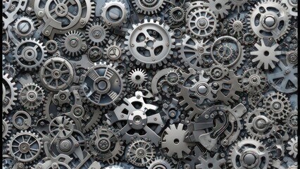 Complex arrangement of interlocking gears