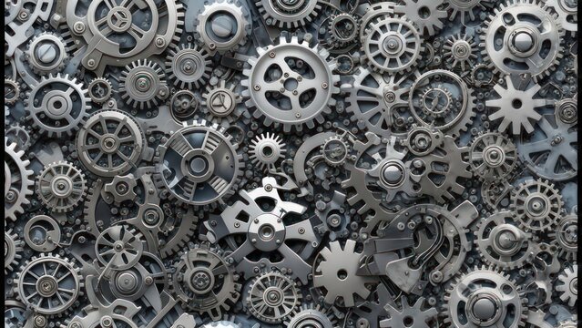 Complex arrangement of interlocking gears