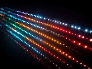 Obraz premium Vibrant Abstract LED Light Stripes in Vivid Colors on Black Background