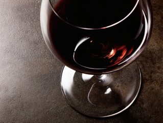 directional. Red wine in elegant goblet glass, rich burgundy liquid, sophisticated dining atmosphere. bar promotions, beverage menus, designed for food & beverage menus and cafe branding.