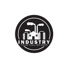 black and white industrial vector logo