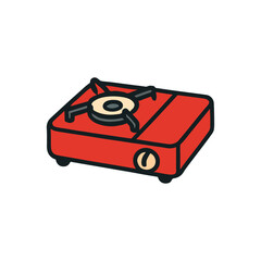 Portable Stove Illustration on White Background