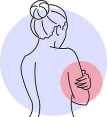 Woman with arm pain experiencing muscle discomfort