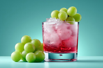 Refreshing grape spritzer with ice and fresh fruit, a vibrant and thirst-quenching drink perfect for summer gatherings or a stylish cocktail menu