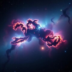 Fototapeta premium Vast, deep space with nebulae, stars, and galaxies glowing, infinite, background