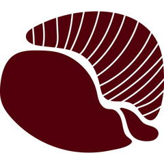 Stylized Abstract Illustration of a Marbled Meat Cut in Deep Red and White Tones on Transparent Background