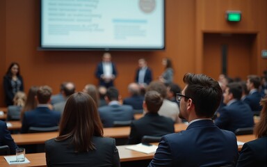 Lecture adult indoors seminar audience businessman business team person group briefing meeting conference. High quality