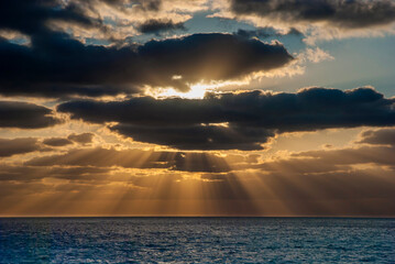 Sunset over the ocean in Mexico