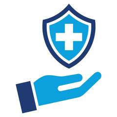 health insurance Flat Blue Icon