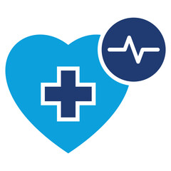 heart rate Flat Blue Icon