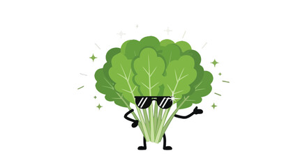 Cartoon Lettuce With Sunglasses: The Coolest Green Leafy Vegetable Ever Seen