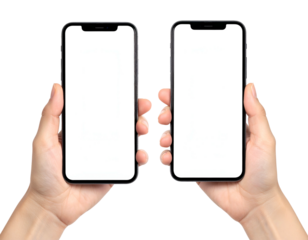 Two blank screens held in hands (1)