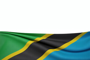 Waving Tanzania flag with copy space creates a feeling of national pride perfect for independence day designs, patriotic projects and celebrating Tanzanian culture