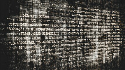 A textured background featuring a matrix of numbers and symbols, creating a digital or coded appearance.