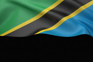Waving Tanzania Flag Symbolizes National Pride and Unity with copy space, Perfect for Patriotic Celebrations and Global Events With a Transparent Backdrop for Versatile Design