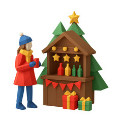 PNG Festive market stall illustration