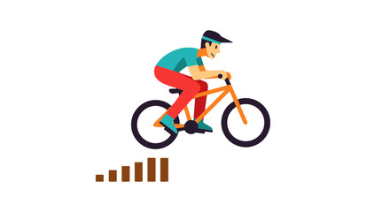 Fototapeta premium Cyclist Performing a Stunt with Progress Bars, Isolated on a Black Background