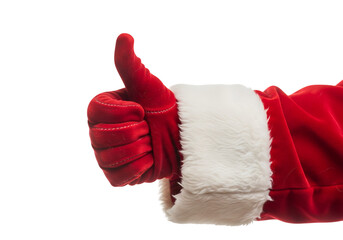 Santa Claus showing thumb up on transparent background