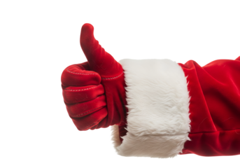Santa Claus showing thumb up on transparent background