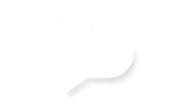 Abstract communication concept featuring an empty speech bubble on a white background.
