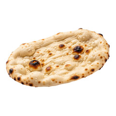 Isolated Flatbread Naan on Transparent Background
