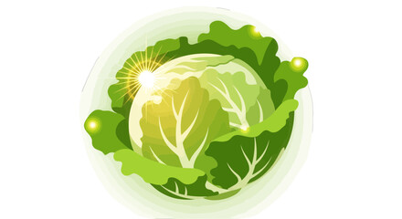 Obraz premium Fresh Cabbage Illustration: A Vibrant Visual Depicting Vegetable Nutrition