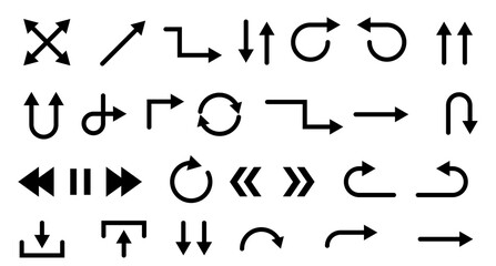 arrows glyph icon pack vector