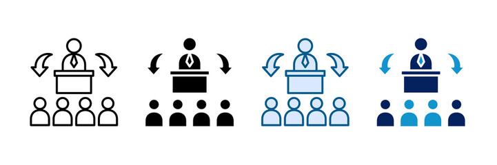 Student Teacher Interaction Icon Set Multiple Style Collection