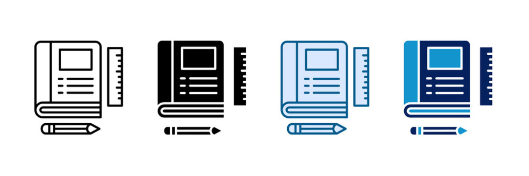 Teaching Materials Icon Set Multiple Style Collection