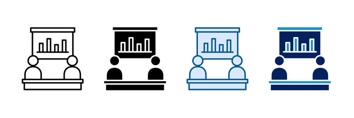 Student Presentation Icon Set Multiple Style Collection