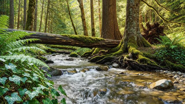Forest River With Refreshing Water